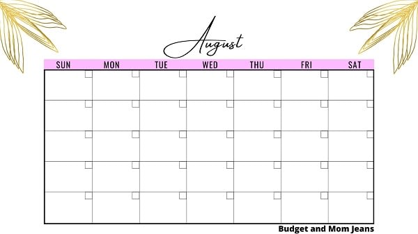 free printable budget calendar 2021